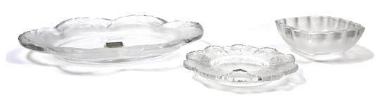 *Three Lalique Molded and Frosted