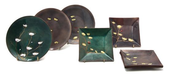 Nine Enamel on Copper Dishes Gerte