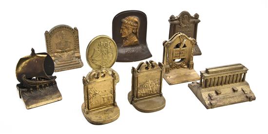 Nine Pairs of American Parcel Gilt Bronze