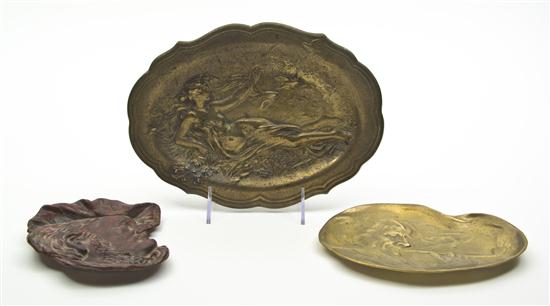 Three American Bronze Ash Receivers