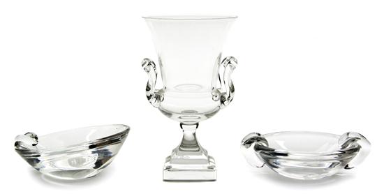 *A Steuben Glass Urn of handled