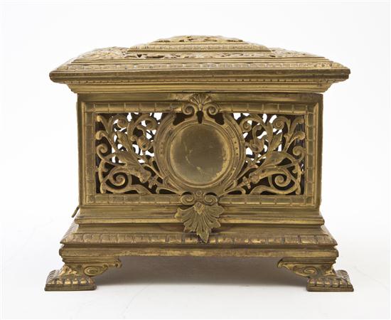 *A Neoclassical Gilt Bronze Table