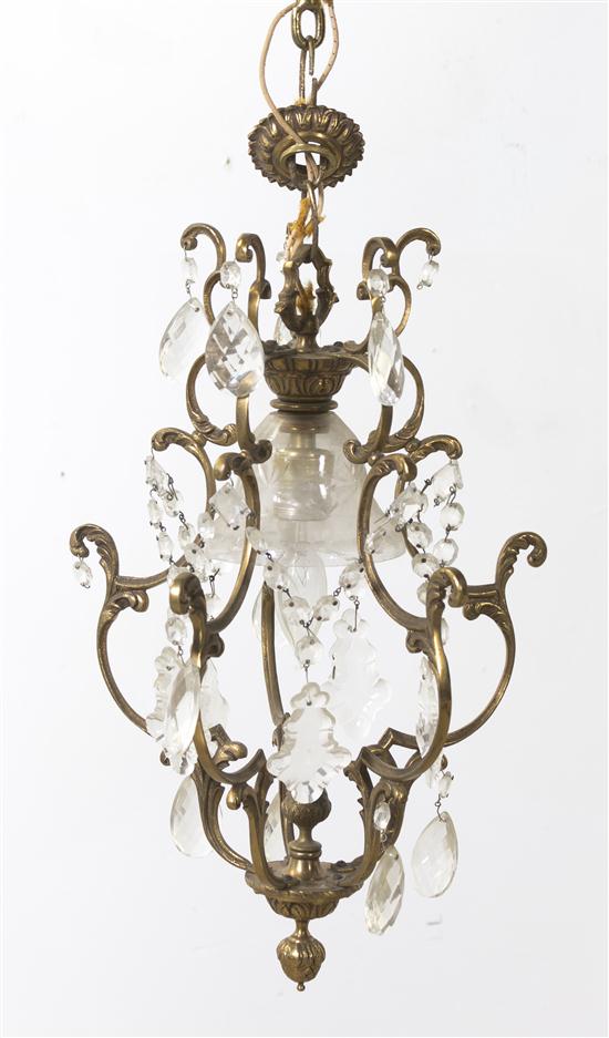 *A French Brass and Glass Fixture