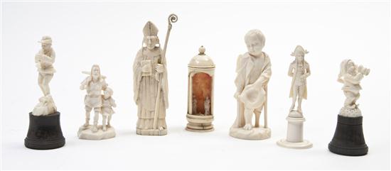 A Group of Seven Continental Ivory