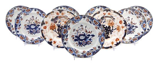 A Set of Seven Spode Imari Style