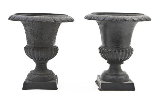 A Pair of Cast Iron Urns of baluster 154924