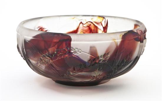 A Studio Glass Center Bowl of ribbed 15492e