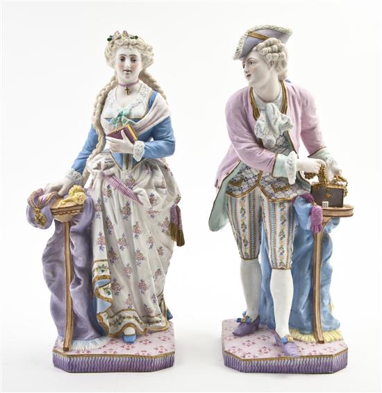 A Pair of French Bisque Figures depicting