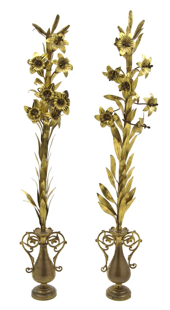 *A Gilt Metal Two-Piece Garniture each