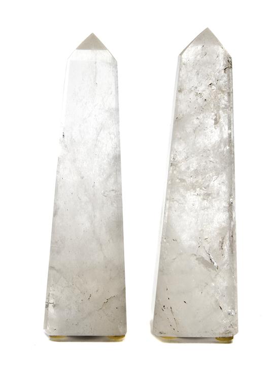  A Pair of Rock Crystal Obelisks 15494e