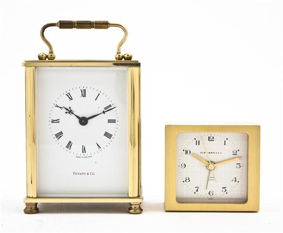 Two Brass Clocks Tiffany Co  15495b