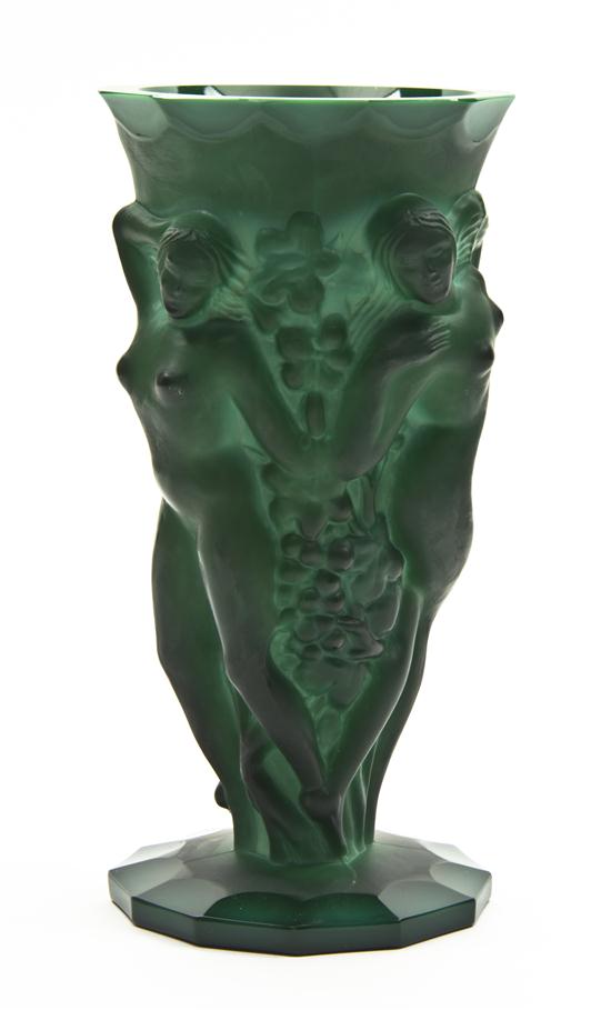 A Czech Malachite Glass Vase of 154956