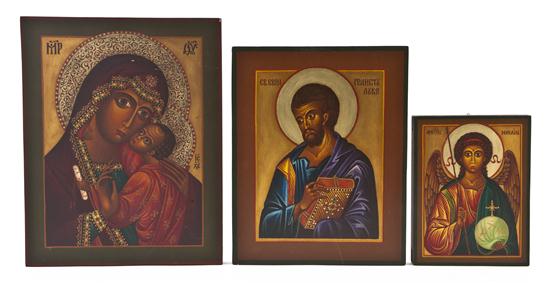 *Three Byzantine Style Painted