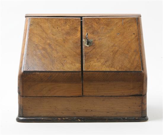 A Continental Burlwood Letterbox