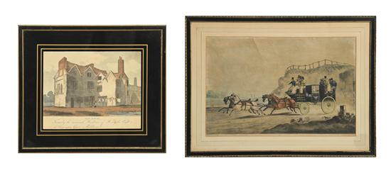 *Two Decorative English Colored Etchings