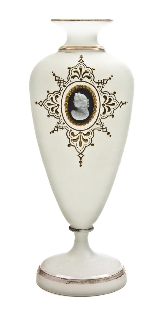 An Opaline Glass Vase of baluster