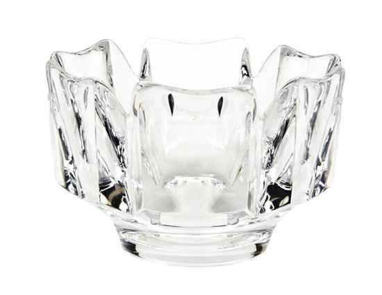 An Orrefors Glass Bowl of low tapering