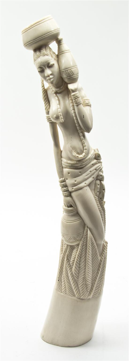 *An African Carved Ivory Tusk depicting