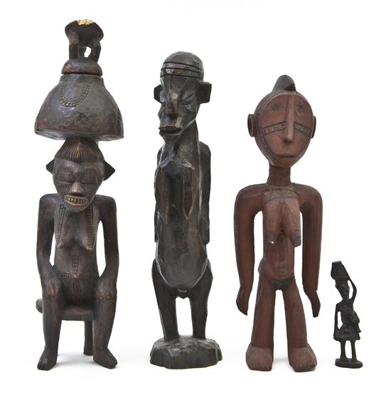 *Four African Carved Figures each depicting