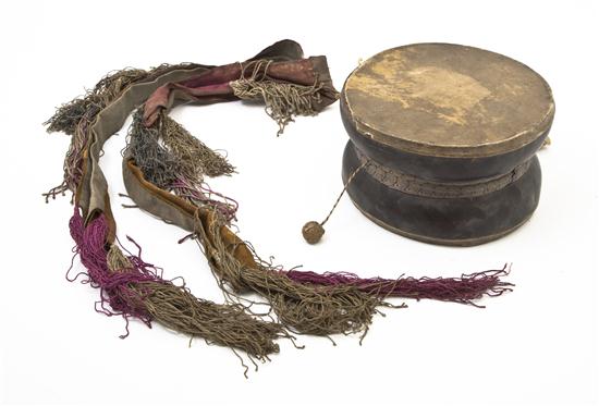  An African Hide Drum of circular 15499e