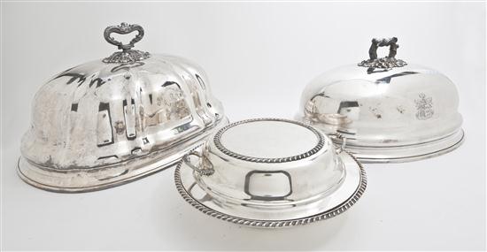 Two American Silverplate Cloches