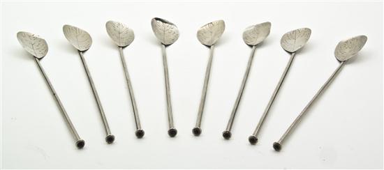 A Set of Eight Sterling Silver