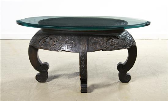 A Chinese Hardwood Table of oval