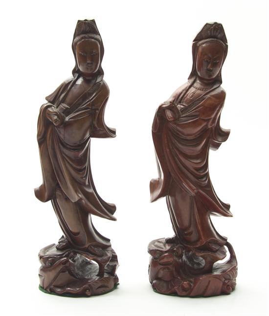A Near Pair of Chinese Carved Hardwood 154a04