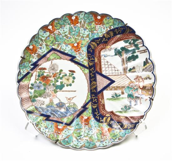 An Imari Style Charger of scalloped