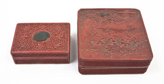  Two Chinese Carved Cinnabar Lacquer 154a23