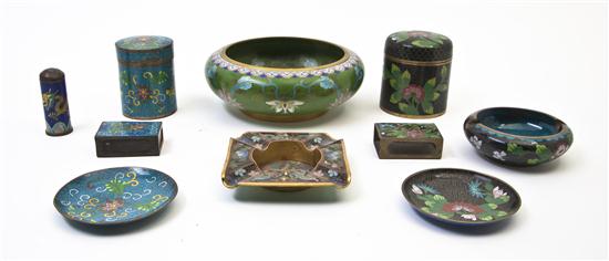 A Collection of Ten Chinese Cloisonne