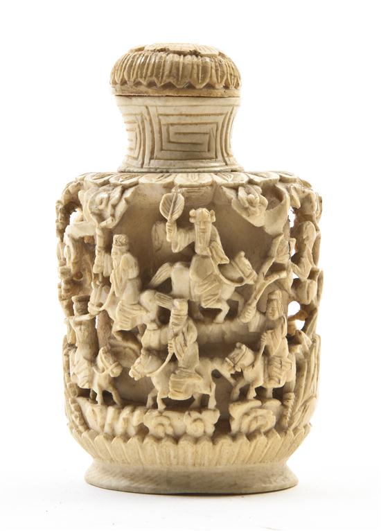 *A Chinese Ivory Snuff Bottle having
