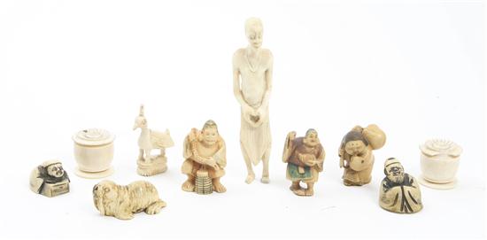 Ten Carved Ivory Articles comprising 154a6c