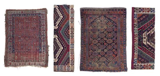 *Three Kalim Wool Rug Fragments