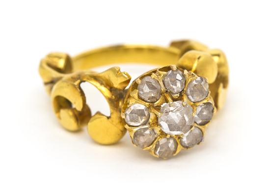 *An Antique Yellow Gold and Diamond