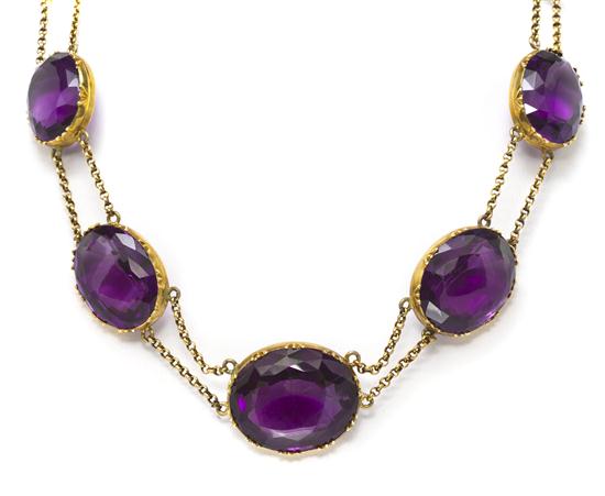 An Antique Yellow Gold and Amethyst