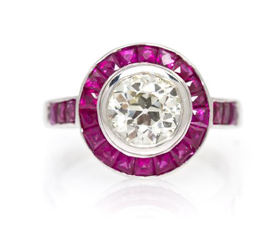 An 18 Karat White Gold Ruby and 154b3d