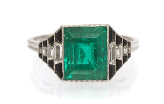 An Art Deco Platinum Emerald Diamond 154b45