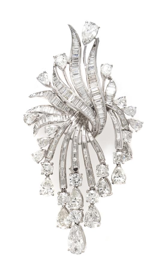 *A Platinum and Diamond Spray Brooch