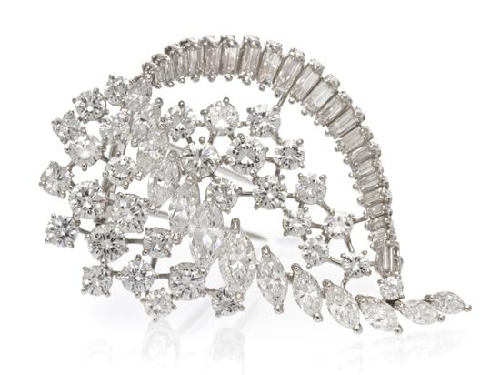 *A Platinum and Diamond Spray Brooch