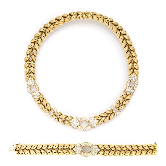 An 18 Karat Yellow Gold and Diamond