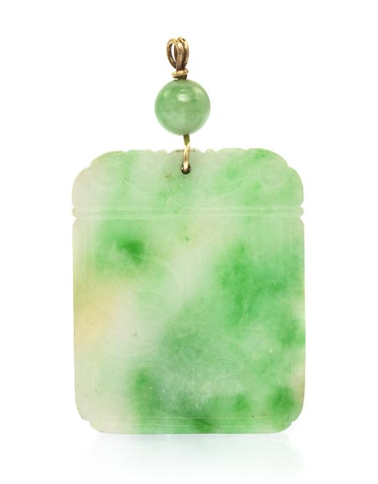 A Jade Pendant of grass in snow