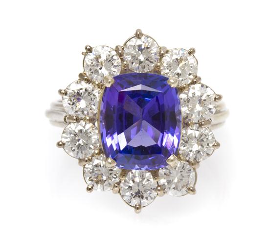 An 18 Karat White Gold Tanzanite 154be0