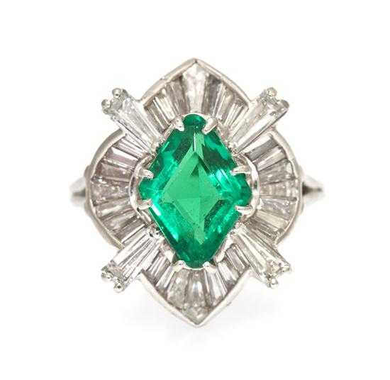 A Platinum Emerald and Diamond 154c0f