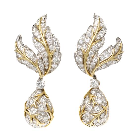 A Pair of Platinum 18 Karat Gold 154c11