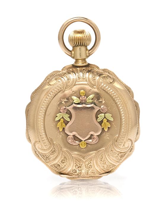 *A 14 Karat Rose Gold Pocket Watch