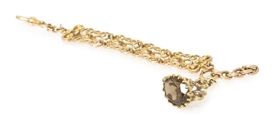 A Yellow Gold Decorative Link Fob 154c2c