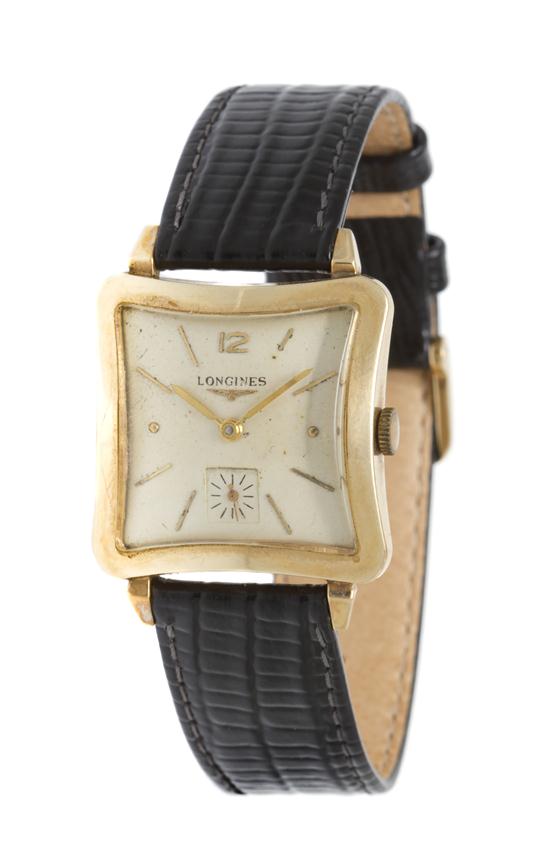 A 14 Karat Yellow Gold Wristwatch Longines