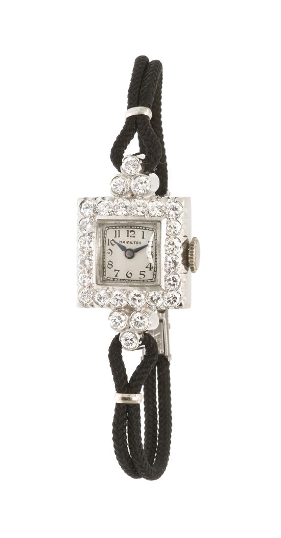 A Platinum and Diamond Mechanical Wristwatch