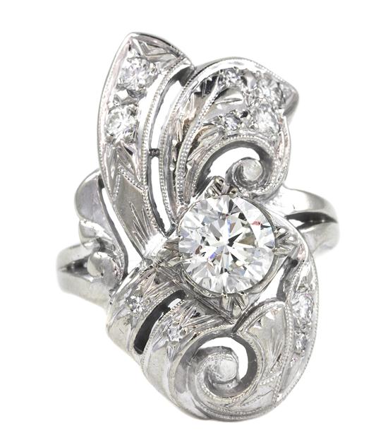  A 14 Karat White Gold and Diamond 154c90